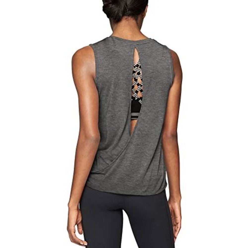 NWT Mippo Lightweight Gray Open Back‎ Workout/Muscle Tank Activewear Top - Small
